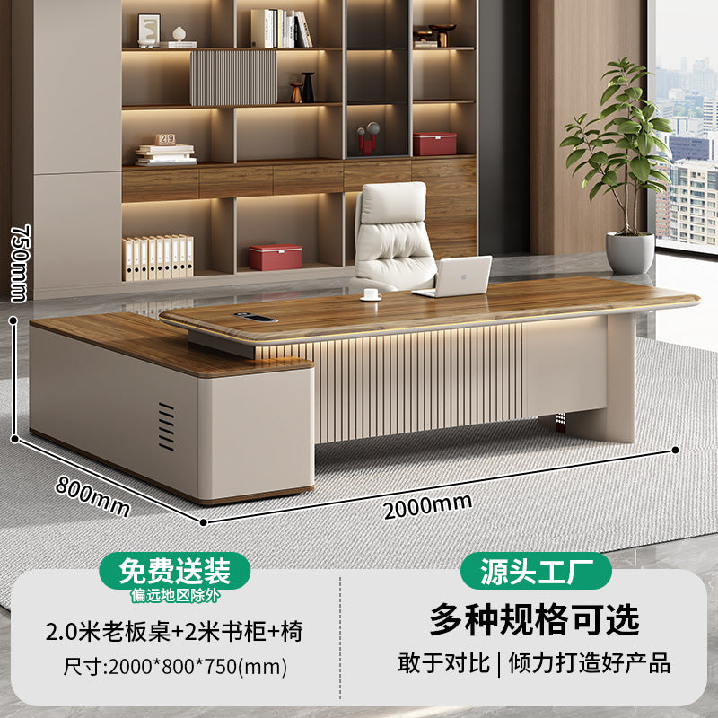 Luxury executive desk office desk minimalist chairman president desk executive office table manager office desk and chair set