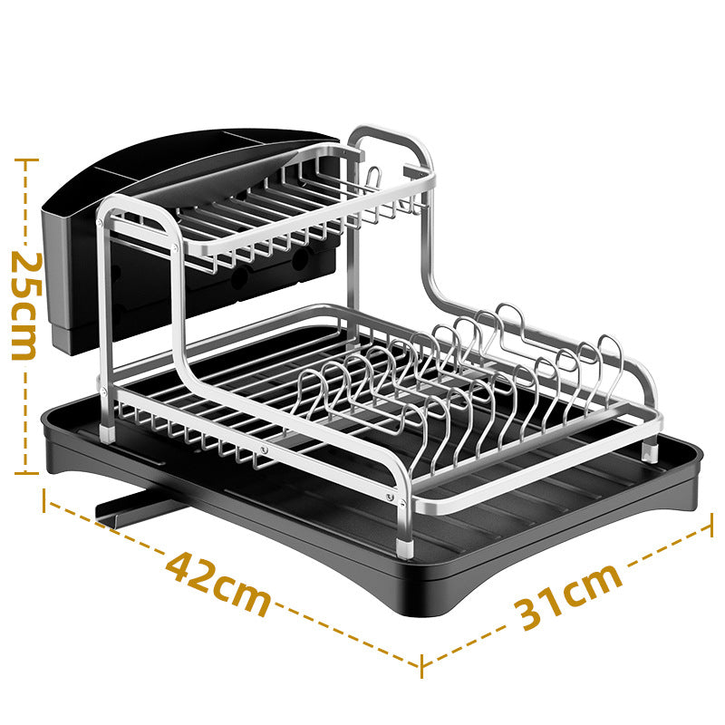 Bowl and chopsticks drain storage box Kitchen multi-functional countertop rack Double-layer storage rack Bowl rack Tableware drain rack