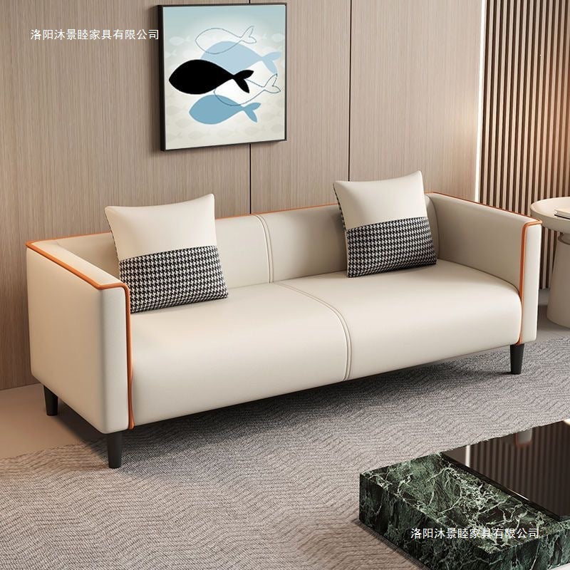 Cat claw leather sofa small apartment rental house living room bedroom clothing store double three-person sofa negotiation reception sofa