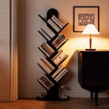Solid wood bookshelf tree branch floor-standing bookcase storage rack living room wall bedside bedside table replacement bookshelf