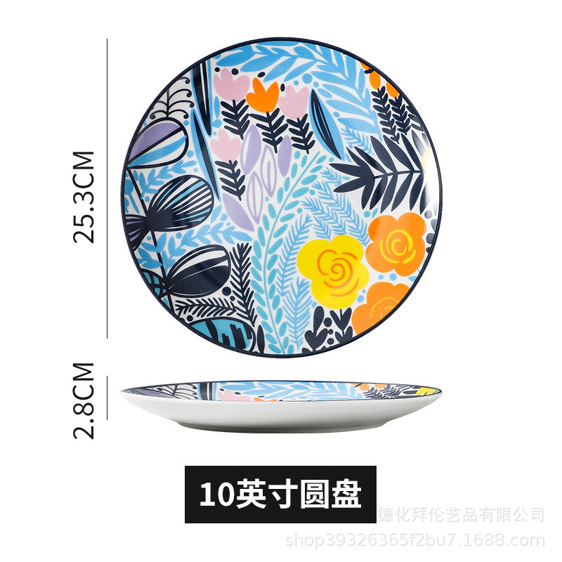Nordic art ceramic dessert plate - three-tiered skewer plate for fruit and pastries - wholesale feature plates for hotels and restaurants