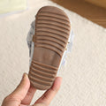 Korean style girls' sandals - new summer collection, soft sole children's shoes, lace closed-toe sandals, baby girl pearl princess shoes