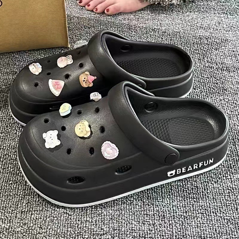 New arrivaleva clogs shoes for women summer couple outwearcute briquettes feel like stepping on shit, non-smelly feet non-slip beach sandals