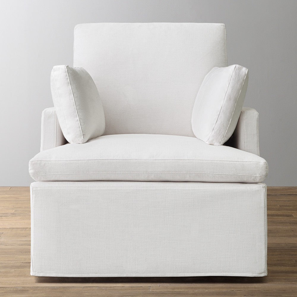 American small apartment living room single-seat fabric sofa modern simple removable and washable cotton and linen down single-seat leisure chair