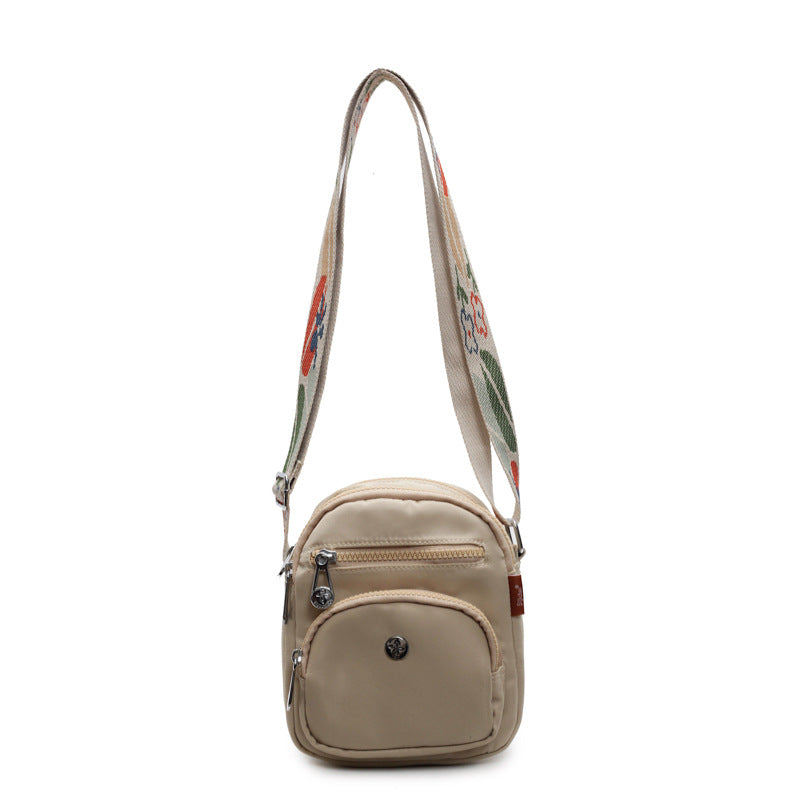 Foreign trade lightweight small cloth bag women's 2025 new summer fashion lightweight small satchel mobile phone bag multi-layer messenger bag