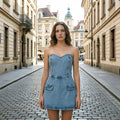 European and american cross-border splicing women's tube top skirt  european and american e-commerce  cross-border