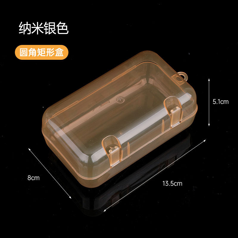 Baby teething glue storage box, water drop box, transparent plastic box, triangular fruit and vegetable music box.