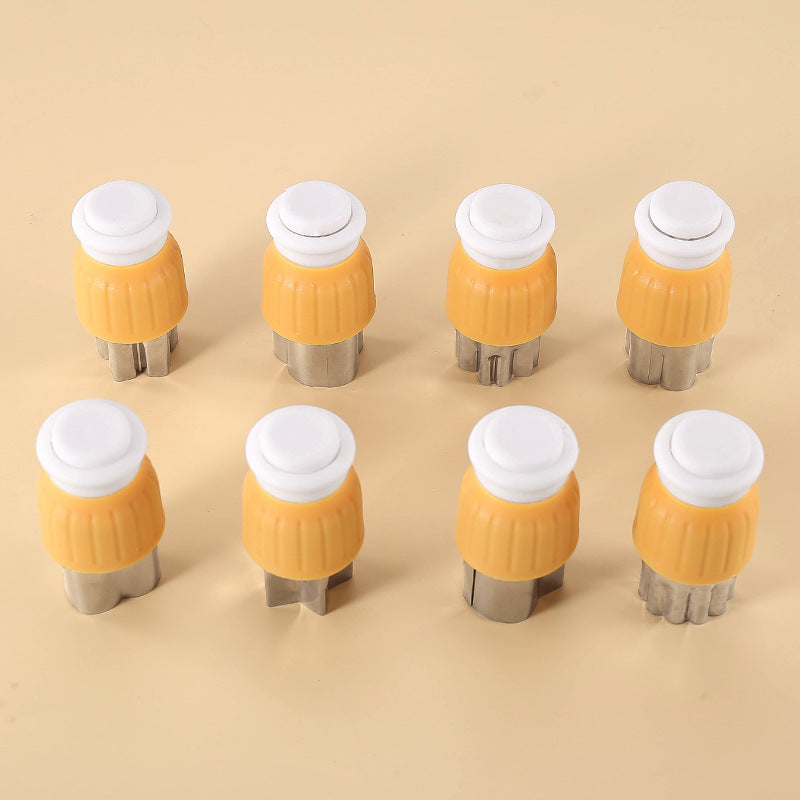 Factory's new 8-piece set of stainless steel lever-type vegetable and fruit cutters, butterfly mask printing molds, full hand protection