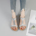 2025 summer new arrival: women's foreign trade sandals - sweet & comfortable round toe plus size ladies' shoes with rhinestone and hotfix embellishments