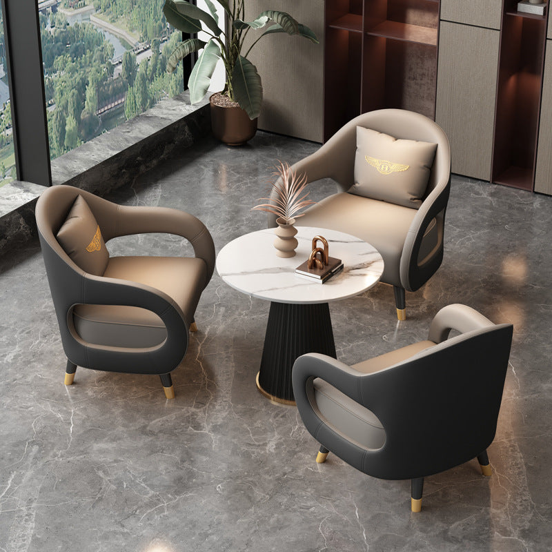 Luxury casual office hotel lobby reception area negotiation table and chair set, sales office lounge area reception sofa combination