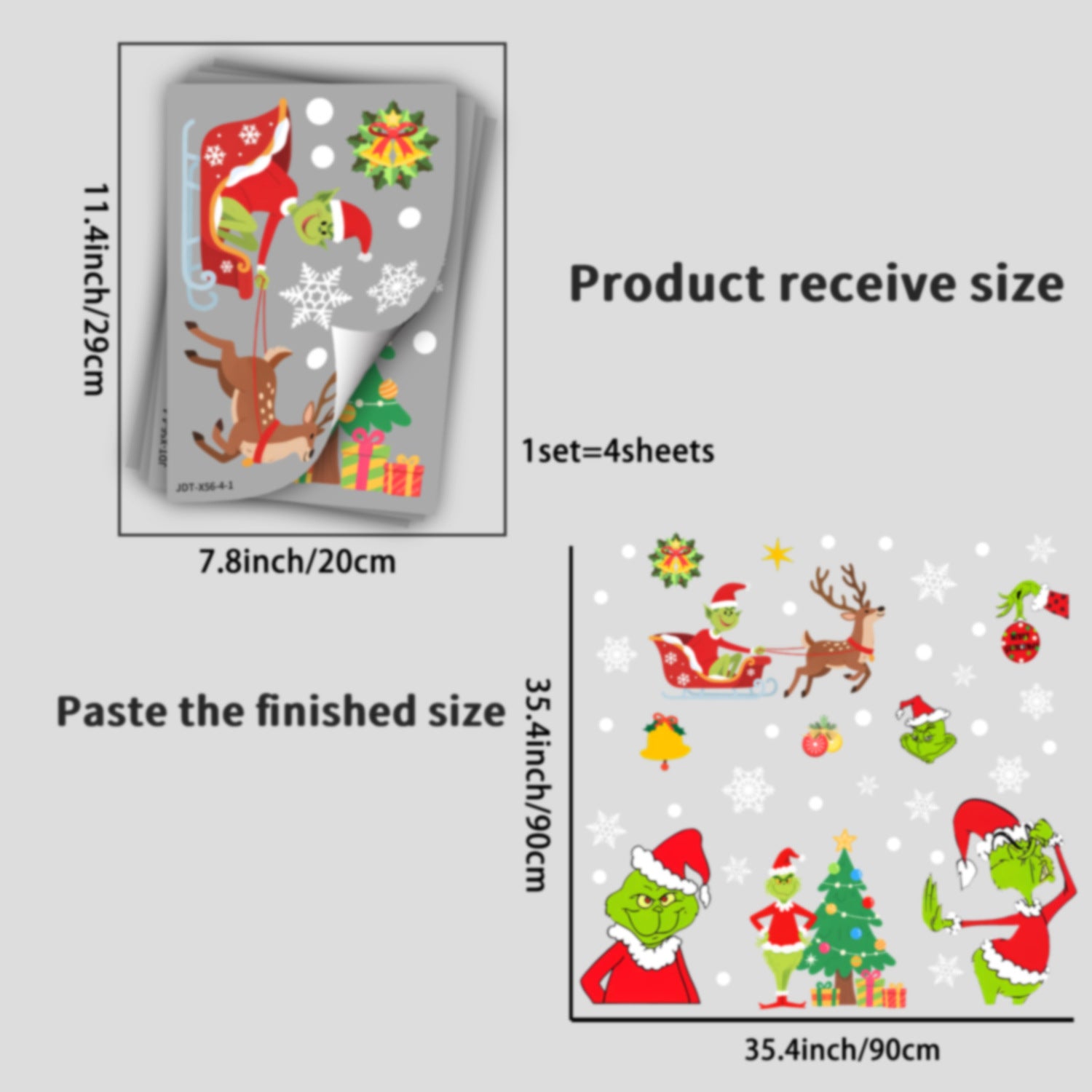 Cross-border   wall sticker Santa Claus snowman holiday glass window decoration sticker Glue-free static sticker