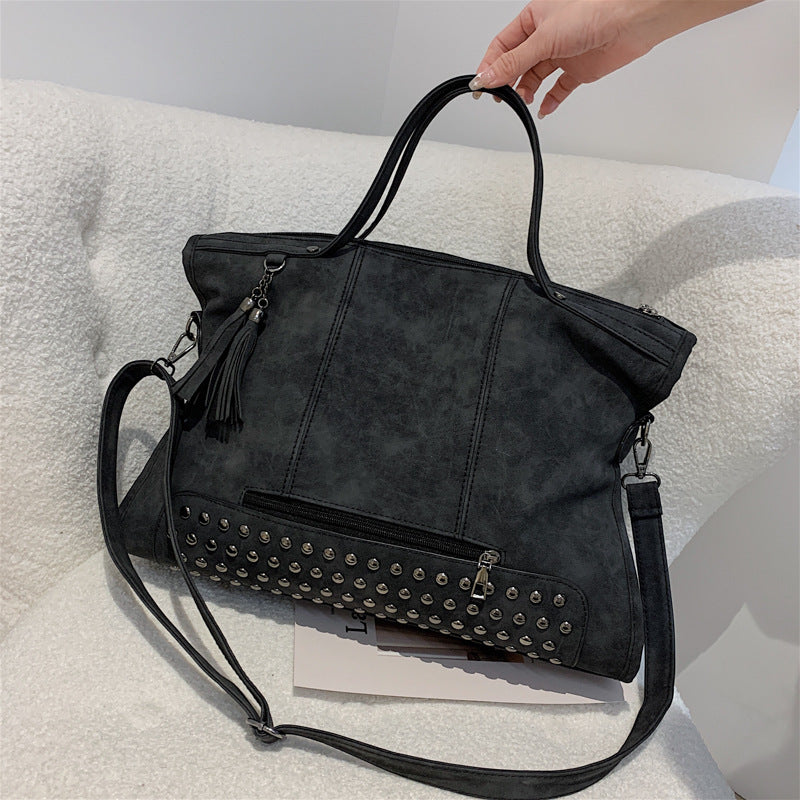 Simple casual messenger bag 2025 autumn new bag women's retro trend tote bag foreign style fashion shoulder bag