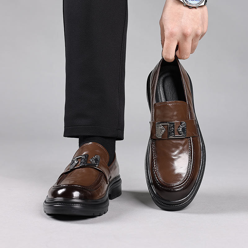 Genuine leather men's leather shoes - soft sole, soft upper, casual shoes, wear-resistant, versatile, trendy, comfortable slip-on loafers