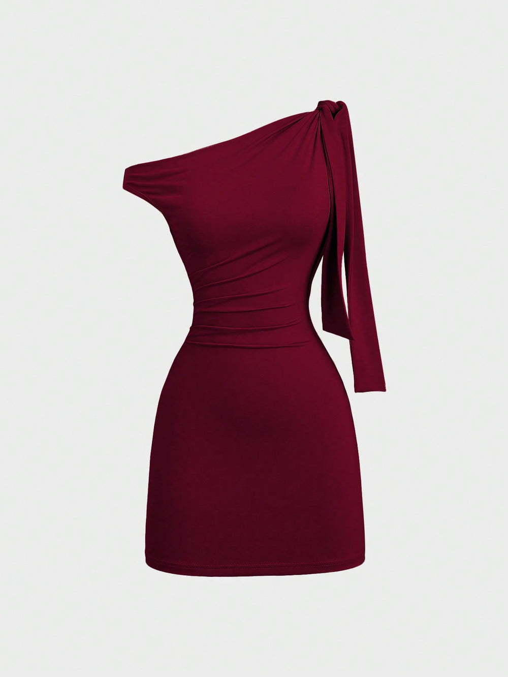 European and american style hot girl cross-border new solid color one-shoulder sleeveless patchwork tie-up bodycon mini dress for women