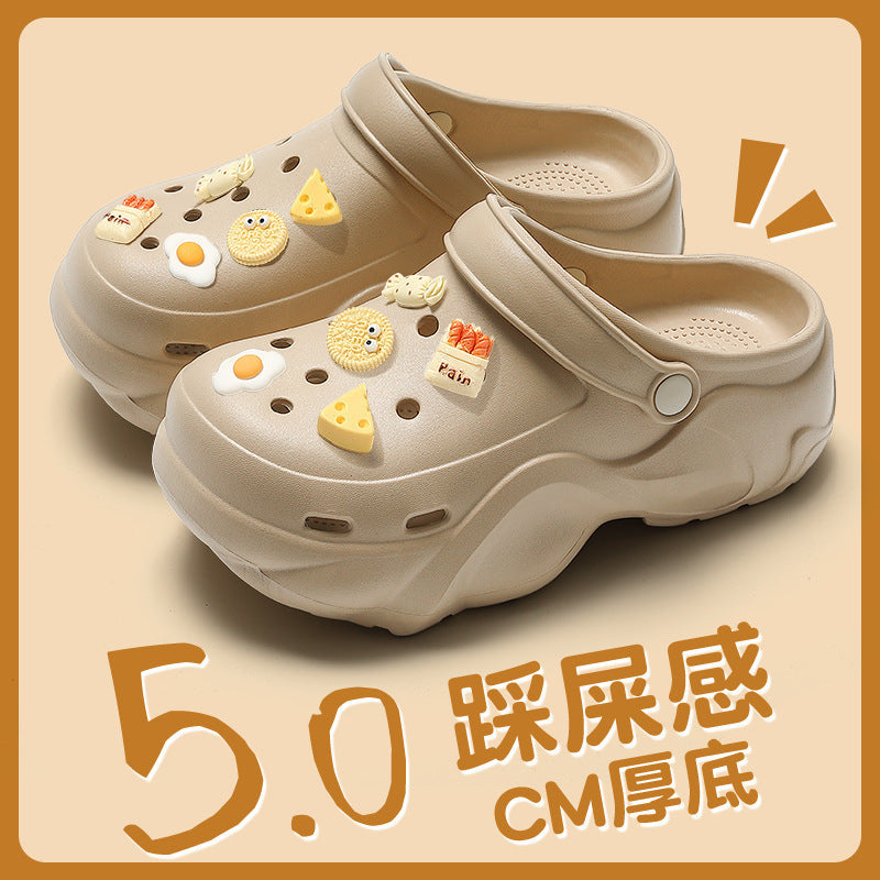 Women's clogs summer outdoor wear 2026 new eva beach seaside non-slip anti-odor thick sole height increasing sandals