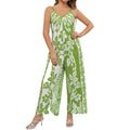 code new arrival  women's original fashion tropical floral v-neck cami jumpsuit
