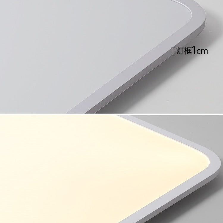 Ultra-thin living room light Modern minimalist atmospheric headlight Hall main light White 1cm minimalist rectangular ceiling light