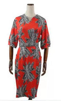 African clothing plus size women's leopard print dress slim fit bodycon midi dress with belt and ruffle sleeves