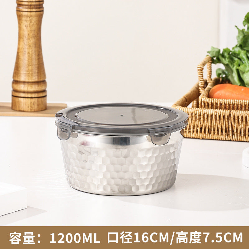 304 stainless steel crisper lunch box sealed refrigerator refrigerated storage box camping style sealed lunch box
