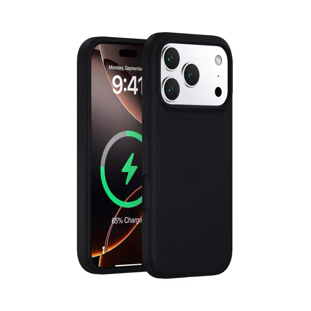Large pore liquid silicone inner magnetic case for apple 17 pro max - solid color, skin-feel, drop-proof iphone 15