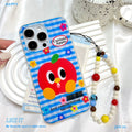 Blue grid apple flower suitable for iphone17 mobile phone case apple 16promax white large hole imd protective cover