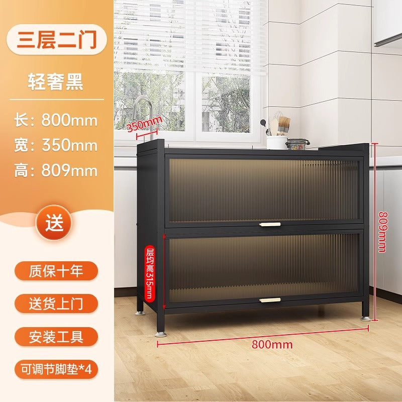 Kitchen storage rack multi-function microwave oven storage cabinet floor-standing multi-layer storage cabinet cupboard pot cupboard