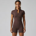 New arrival: seamless, barely-there feel, high-neck yoga bodysuit with half-zip – quick-dry, one-piece activewear for running and fitness