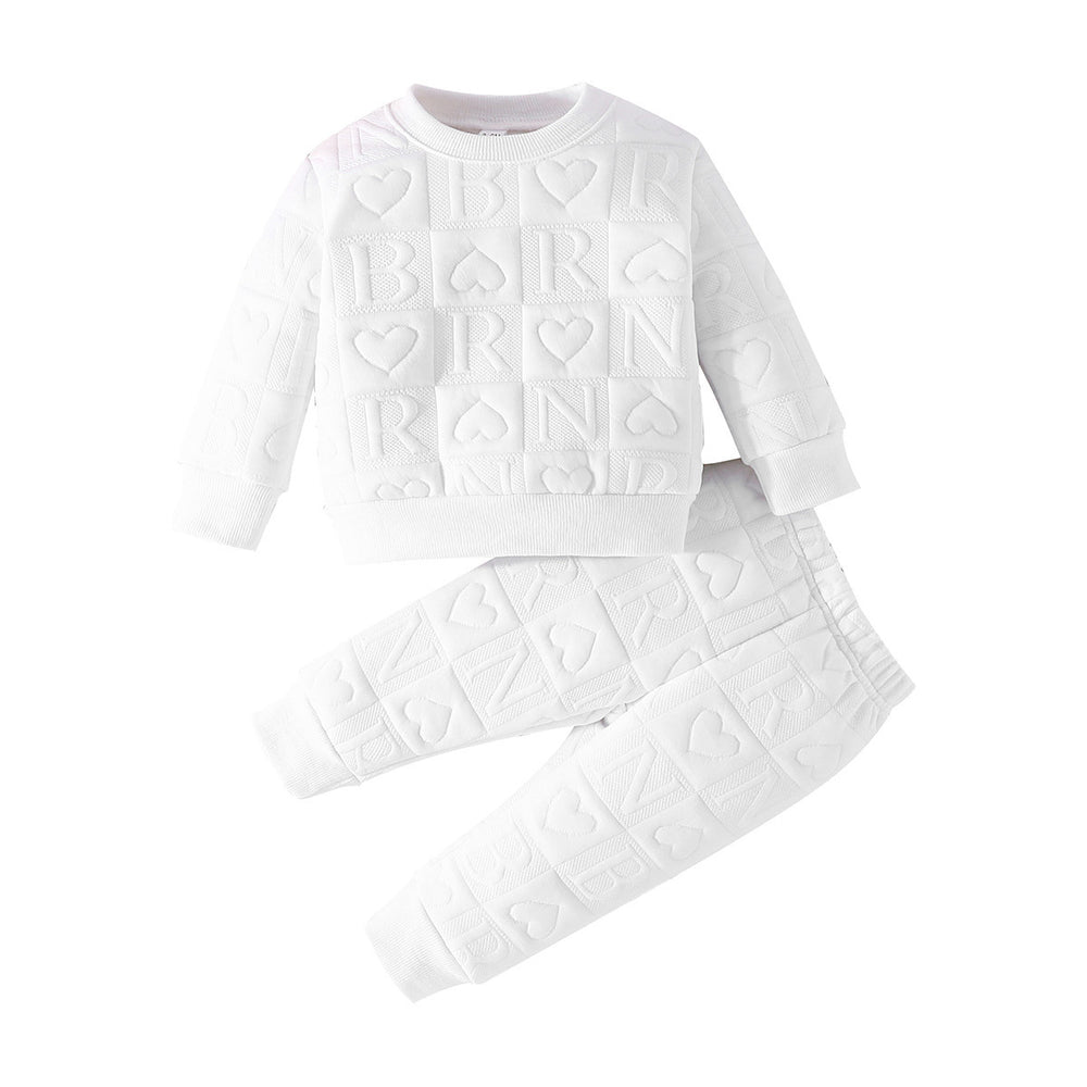 225-year cross-border spring & fallnew arrival baby girl round neck long sleevestops+letterprintingpantstwo-piece setin stock