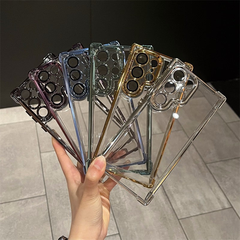 Suitable for samsung s26ultra mobile phone case a56 with lens film electroplated four-corner airbag all-inclusive anti-fall tpu soft shell