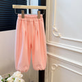 Girls' spring new casual pants, baby girl bowknot sweatpants, kids' fashionable sports pants, children's korean style trendy clothing