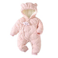 Newborn baby girl jumpsuit autumn winterfleece-linedthickened full month outing cotton clothes thickened khaki autumn winter cotton clothes