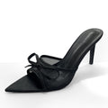 2026 summer breathable open-toe pointed-toe mules women's shoes sweet bow sandals european and american style elegant mesh high heels
