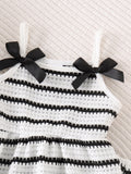 Baby clothing kids set children outfit black and white stripes camisole tops+shorts