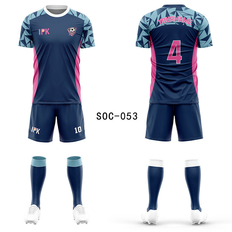 2025 new football jersey set men's football jersey team game jersey short-sleeved sports training jersey customization