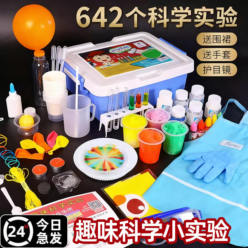 Kids' science experiment kit: elementary school physics & chemistry, kindergarten diy fun, stem maker material pack
