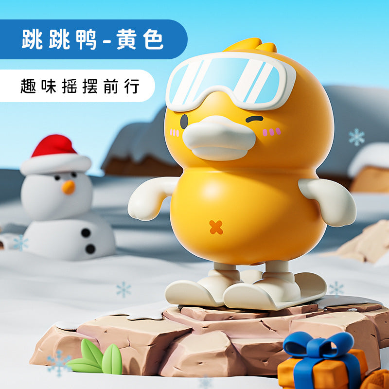New educational clockwork jumping duck winding little yellow duck cartoon animal cute educational toy kids toy gift