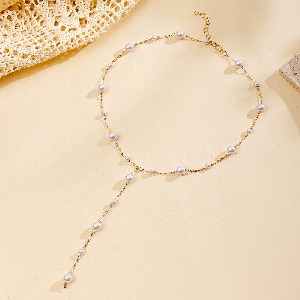 Pearl necklace wholesale fashion cross-border jewelry women's autumn and winter fashion easiest for matchniche styleaccessible luxury tassel sweater chain long