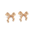 Bow earrings wholesale european and american cross-border metal earrings electroplated versatile women's simple fashion glossy elegant earrings
