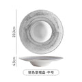 Nordic gradient sprayed high-value light luxury ceramic western food pasta plate, straw hat plate, restaurant hotel business straw hat plate