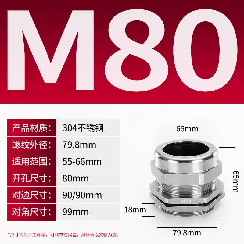 Metal Gegland head Packing box Copper nickel plated cable Waterproof connector Cable gland Guardrail cap Fixed locking head