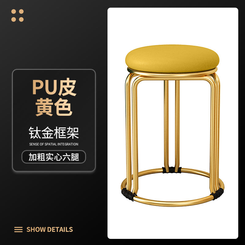 Round stool for home modern casual dining table high stool plastic stackable chair accessible luxury dining chair spare small round stool