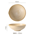 Japanese retro style kiln-change clay line pattern bowl - creative fruit bowl for home, restaurant, cooking, salad, and pasta