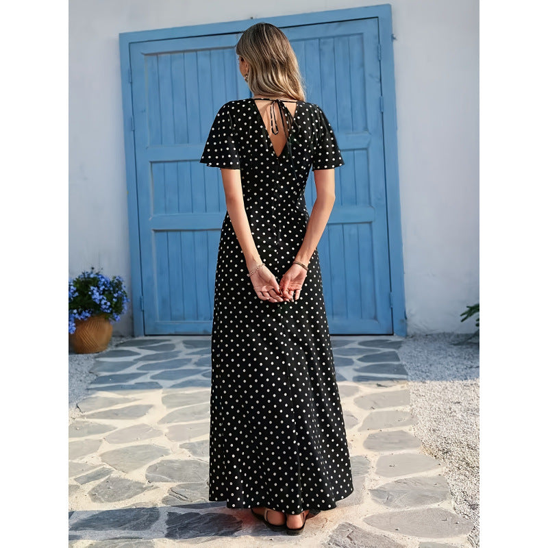 code new arrival  women's original garden of eden v neck short-sleeved silmdress