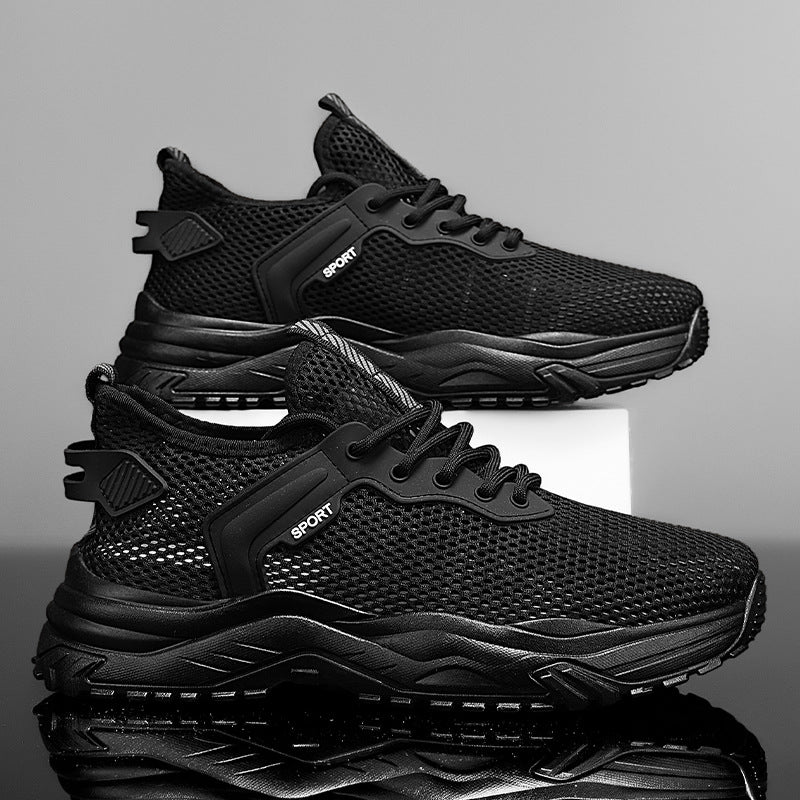 2025 new winter breathable men's shoes - lightweight, thin mesh sneakers with hollowed-out design - white student athletic shoes for men