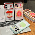 Suitable for apple 17promax mobile phone case stereo fruit stickers fresh summer cute iphone16 protective cover