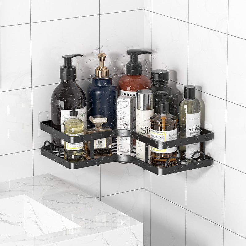 No punching toilet triangle bathroom rack superglue hand washing corner storage rack wall hanging kitchen corner rack
