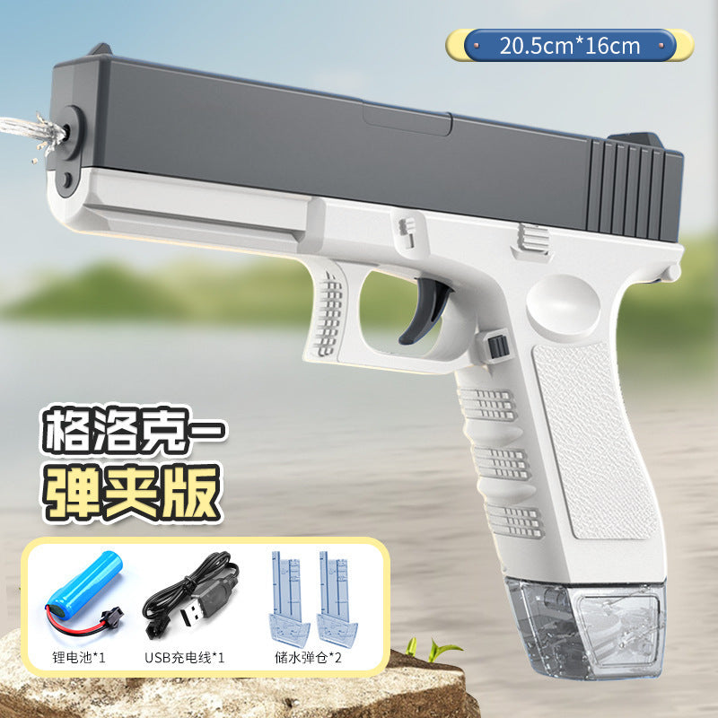 fully automatic glock water gun black technology toy electric burst water gun toy gun internet celebrity water fight