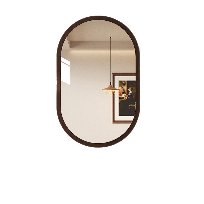 Retro bathroom mirror wall self-adhesive toilet washstand medieval makeup mirror non-punching half-body mirror wall-mounted