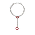 Amazon new arrivalcolorful double heart necklace punk cuban adjustable women's clavicle chain necklace necklace wholesale