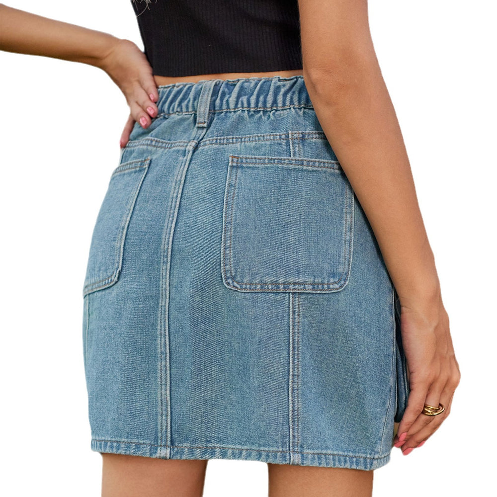Fashion cross-border export women's summer new style  independent station washed workwear denim short skirt skirt